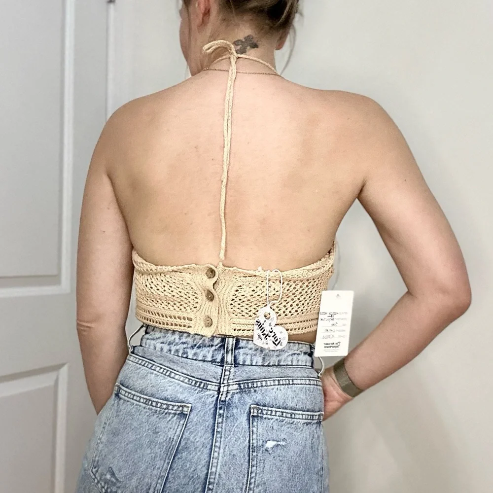 Crochet Knit Summer Beach Halter Top - Picture 4 of 7